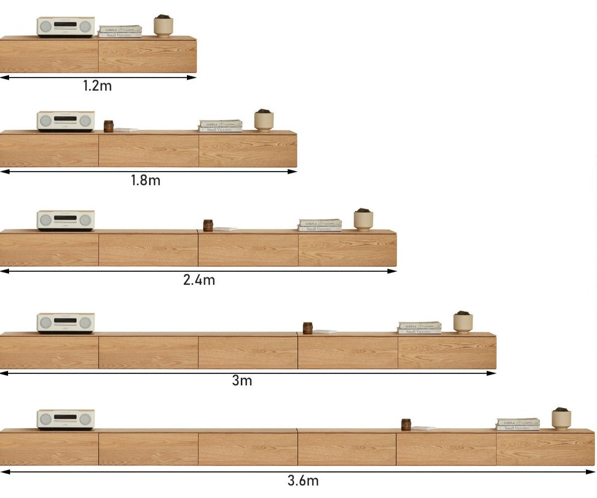 Solid Oak & Black Walnut Wood Floating TV Stand - Modern Wall Mounted Entertainment Center for Living Room, Bedroom & Home Theater