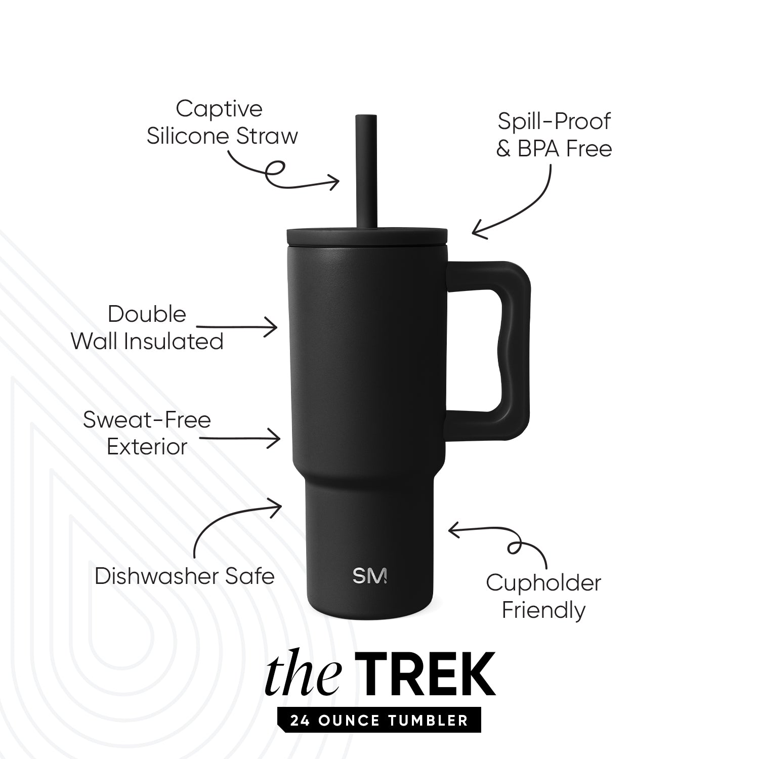 Trek Kids Insulated Tumbler with Silicone Straw Lid - Leakproof Stainless Steel Water Bottle for School, Travel & Outdoor Activities