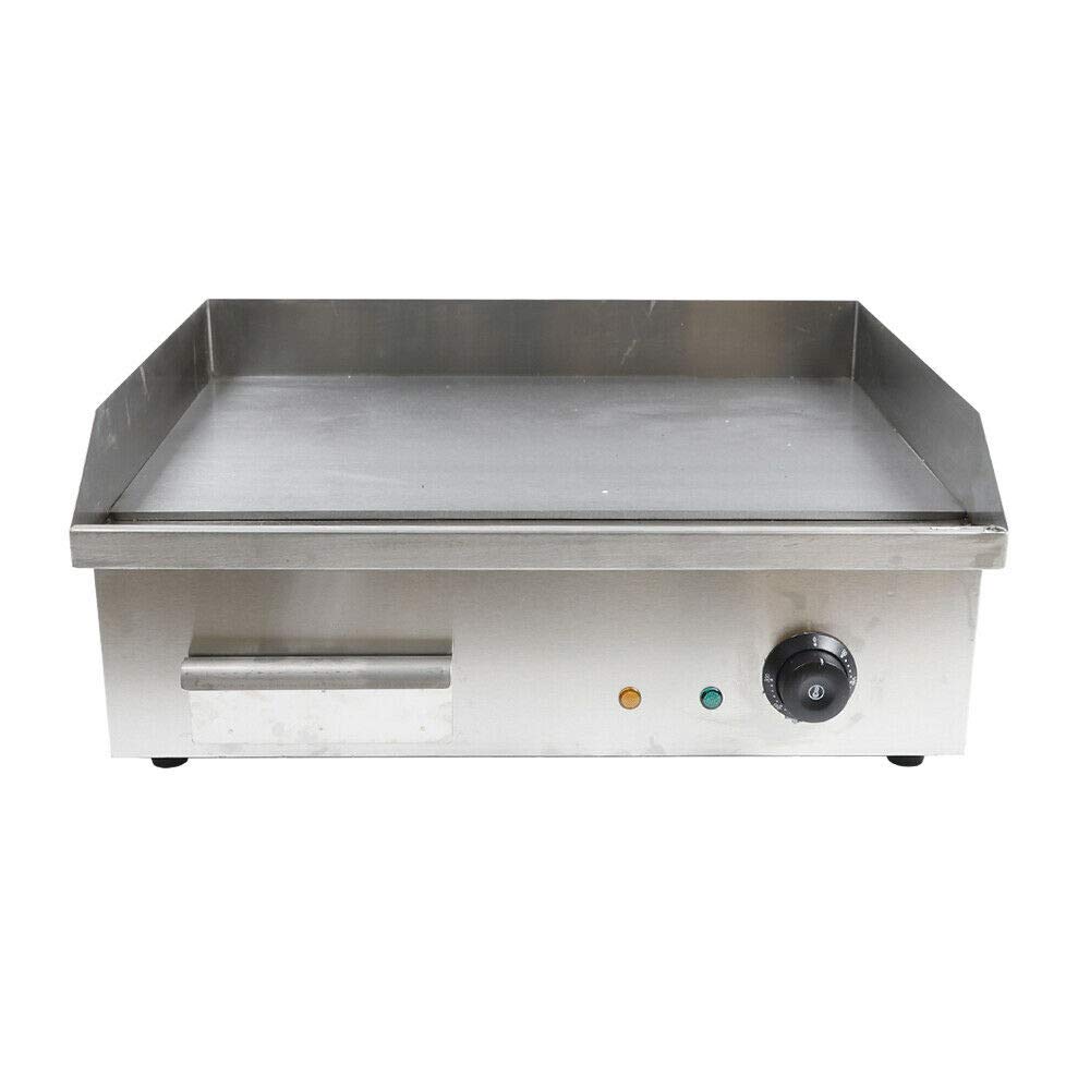 TBVECHI Commercial Electric Griddle Flat Top Grill - 1200W Stainless Steel Teppanyaki Cooktop for Restaurant, BBQ & Home Use | Perfect for Pancakes, Burgers, Steaks & Stir Fry Cooking