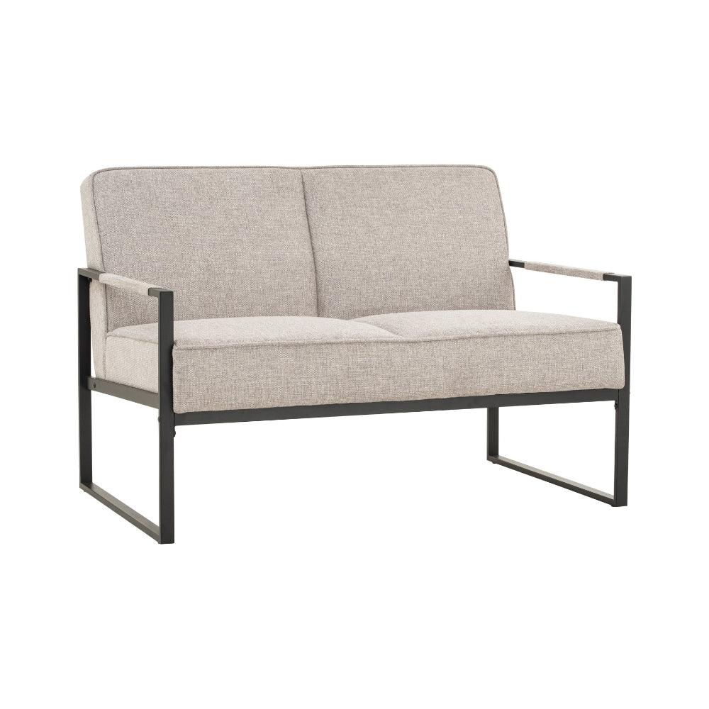 CALIBRA 2-Seater Sofa - Modern Black & Grey Fabric Couch for Living Room, Small Space & Apartment | Comfortable Loveseat for Relaxing & Entertaining Guests