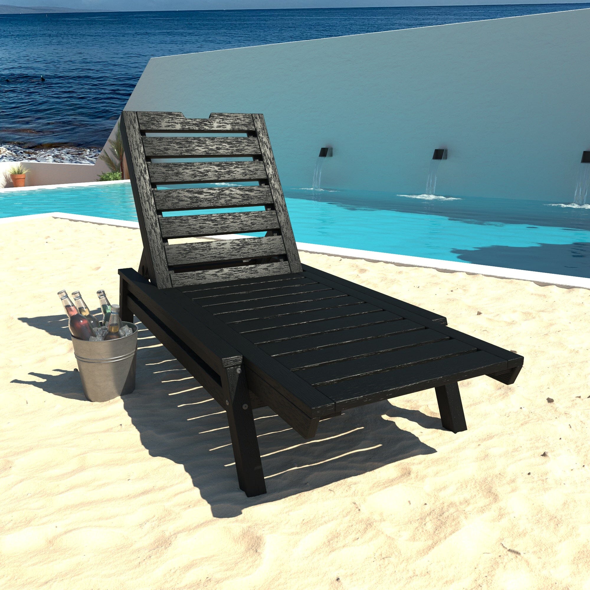 Premium Crestone Chaise Lounge - Modern Outdoor Patio Furniture for Relaxing by Pool, Garden, or Backyard - Water-Resistant & Durable Design
