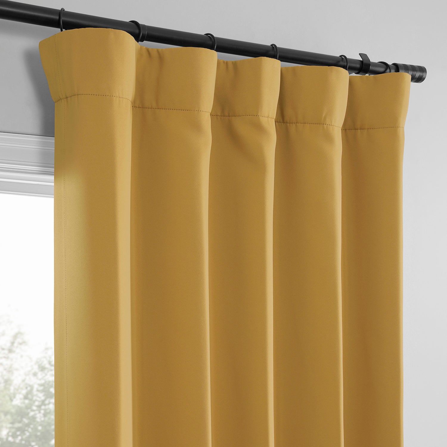 Ochre Blackout Curtains Pair (2 Panels) - Thermal Insulated & Noise Reducing Window Drapes for Bedroom, Living Room & Home Theater