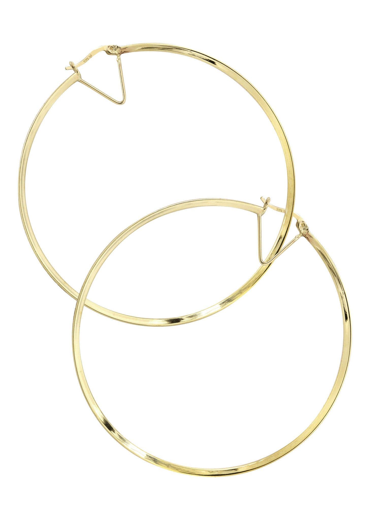 10K Gold Hoop Earrings for Women - 2.25 Inch Round Huggie Hoops | Perfect for Everyday Wear, Gifts & Special Occasions