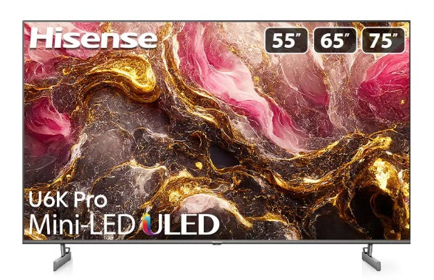 Hisense U6K Pro 55-Inch Mini LED ULED 4K Smart TV with Dolby Vision - Streaming, Gaming & Home Theater Entertainment