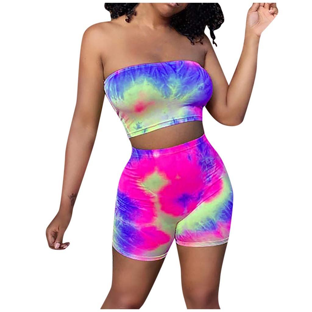 Women's Tie Dye Athletic Shorts - Stylish Printed Workout Shorts for Yoga, Running, Gym & Lounge Wear - Comfortable Activewear for Women - Casual Summer Shorts for Home & Sports