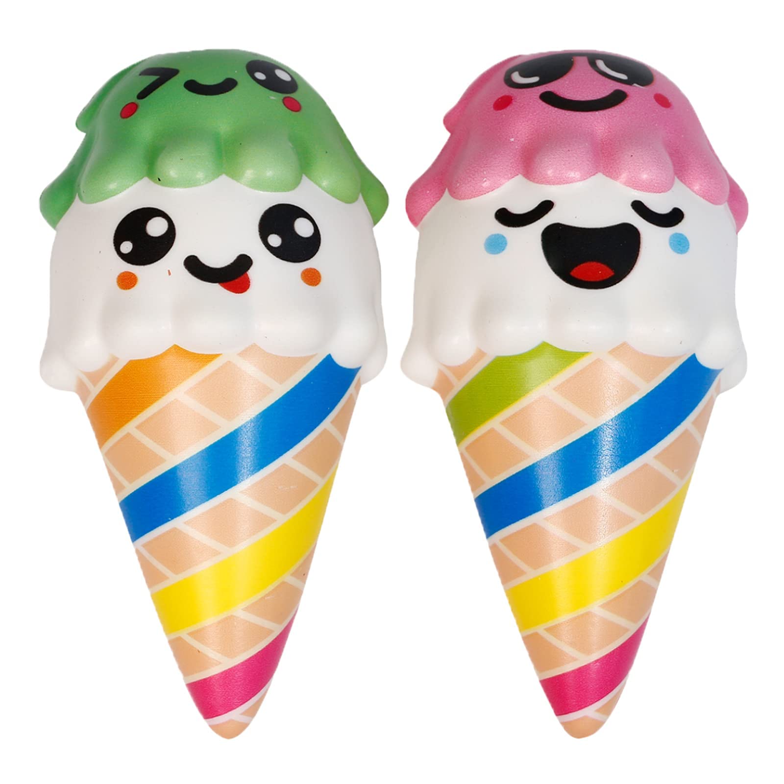 Anboor 2-Pack Squishy Ice Cream Toys - Kawaii Slow Rising Scented Stress Relief Squishies for Kids & Adults - Cute Collectible Food-Themed Valentine's Day Gifts for Girls & Boys - Perfect for Sensory Play, Anxiety Relief & Party Favors