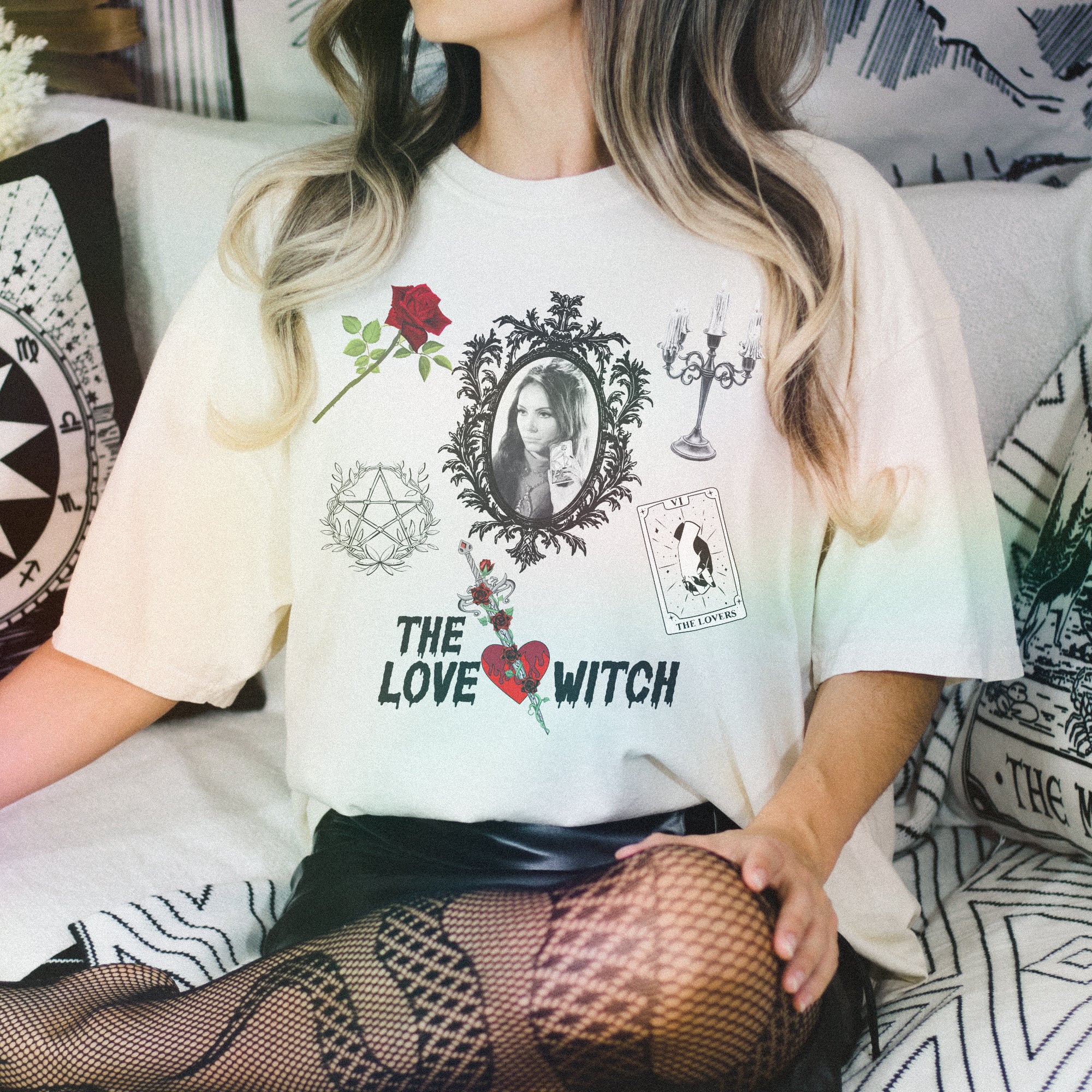The Love Witch Shirt - Gothic Occult Fashion T-Shirt for Women | Perfect for Halloween, Witchy Aesthetic & Dark Academia Outfits