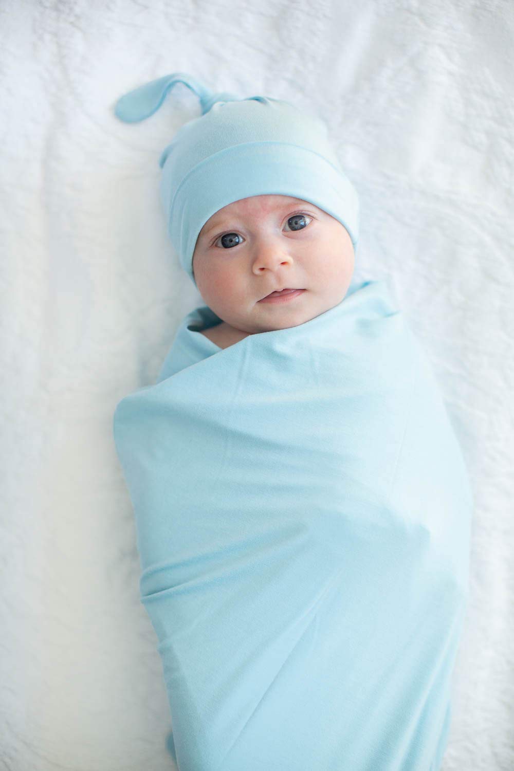 Baby Be Mine Maternity Nursing Robe & Swaddle Blanket Set with Daddy T-Shirt - 2XL/3XL Robe & Medium Shirt (Nina/Light Blue) | Comfortable Hospital Delivery & Newborn Photo Shoot Outfit