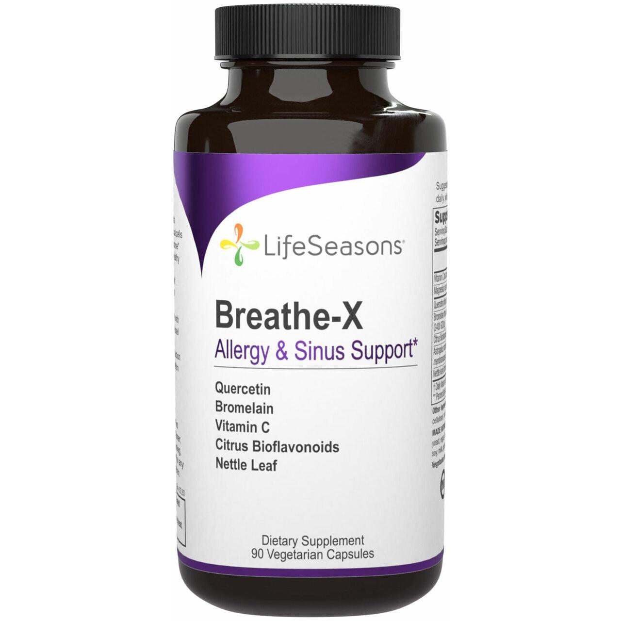 LifeSeasons Breathe X - Natural Respiratory Support Supplement for Healthy Breathing & Lung Function - Ideal for Allergy Season, Exercise Recovery & Daily Wellness