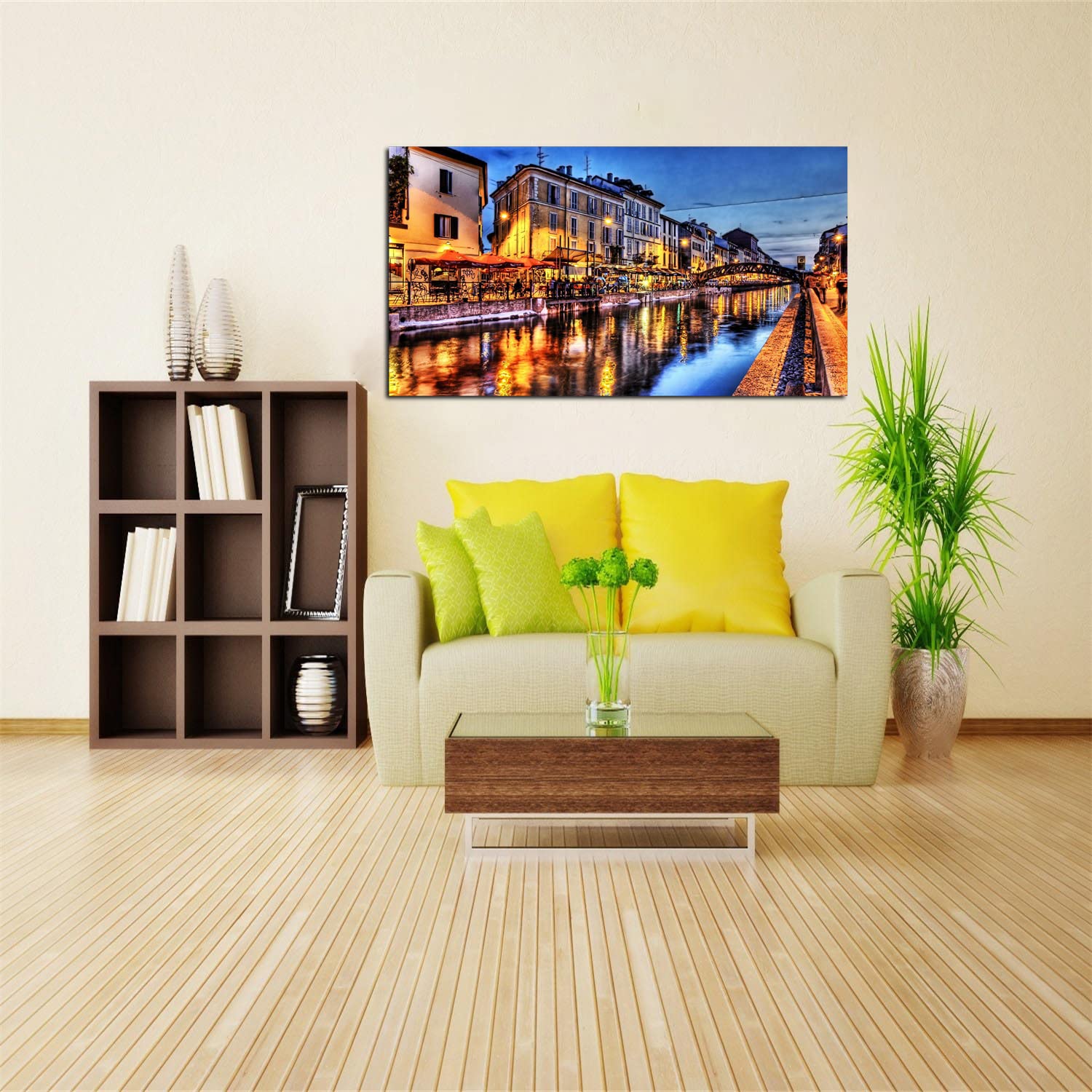 BOHU ARTS Dublin Ireland Landscape Canvas Wall Art - Framed Painting for Home, Office & Bedroom Decor - Ready to Hang - Perfect for Living Room, Dining Area & Gift Giving
