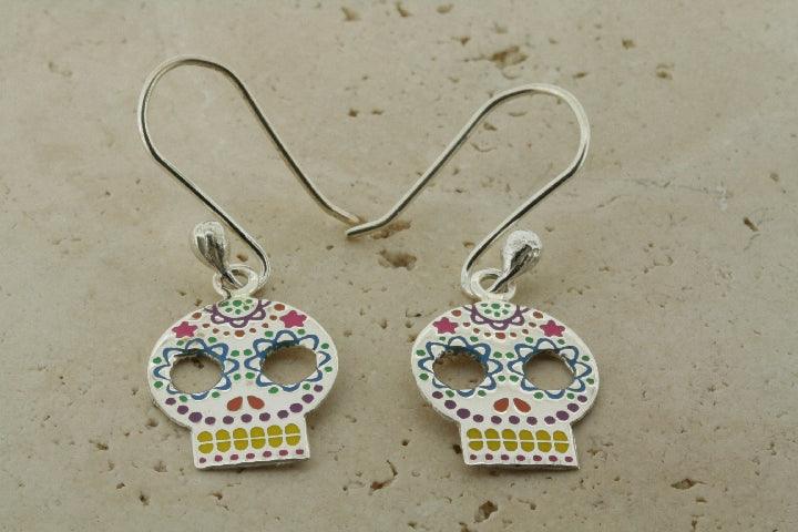 Gothic Enamel Skull Earrings for Women - Punk Rock Jewelry for Halloween, Costume Parties & Everyday Edgy Style