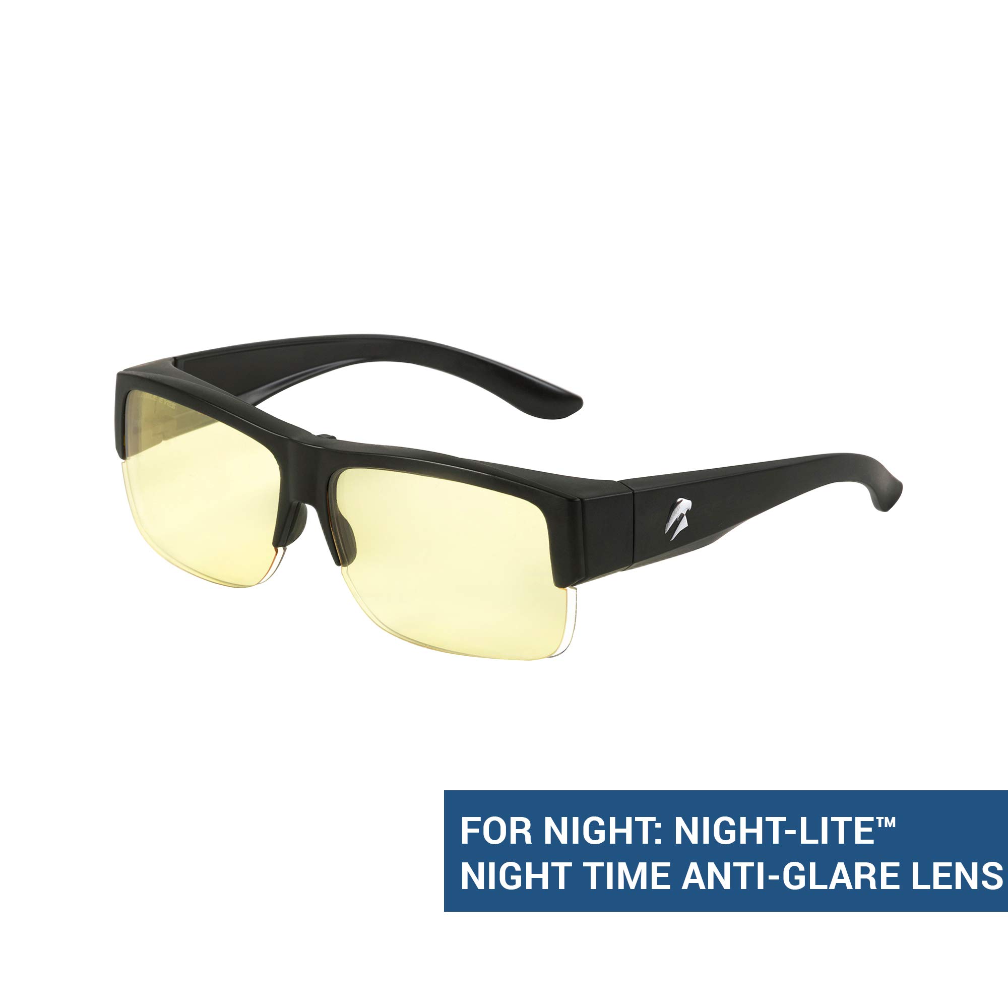 Eagle Eyes 3-in-1 Clip-On Glasses Kit with Day, Night & Digital Light Lenses - Perfect for Reading, Driving & Screen Use
