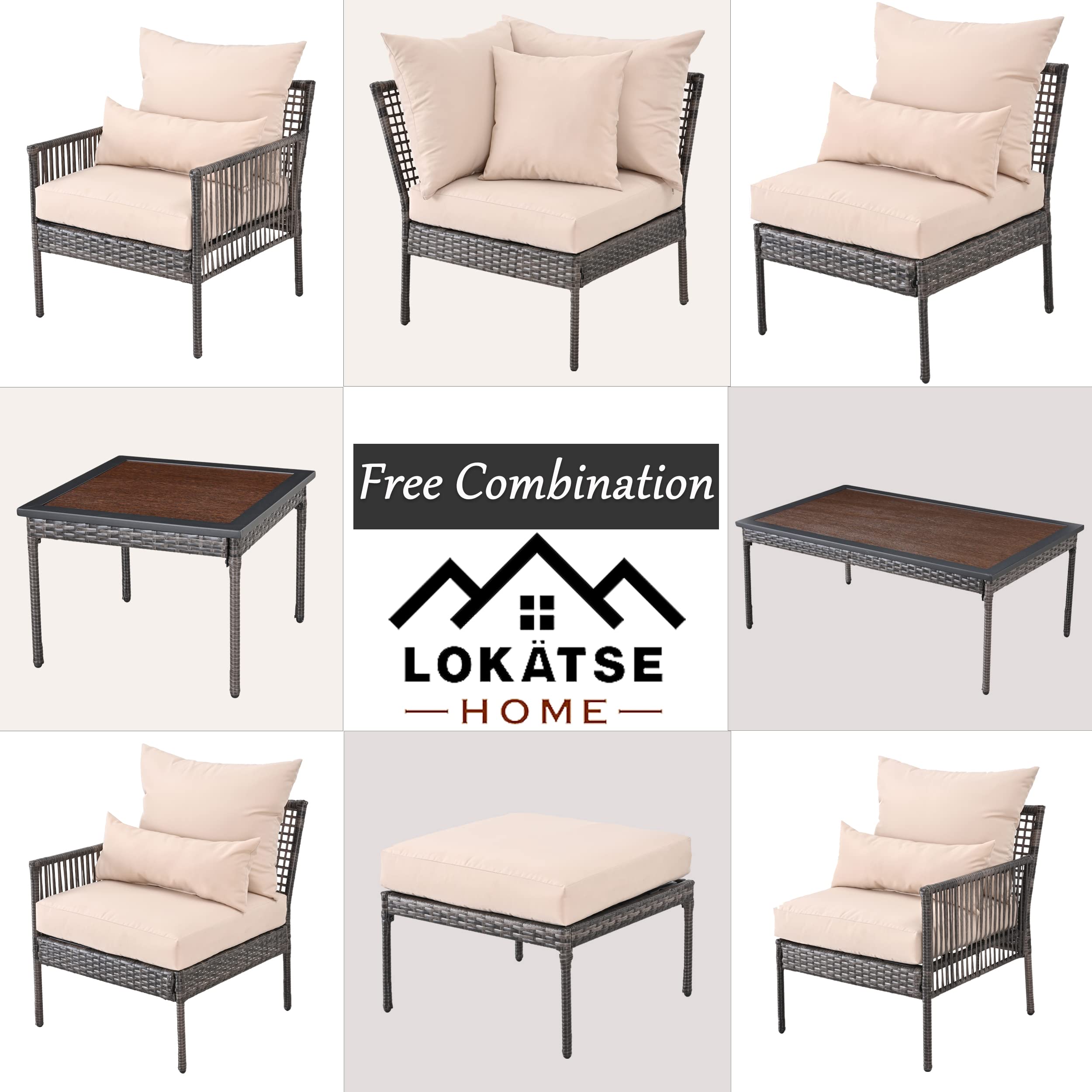 LOKATSE HOME Outdoor Rectangle Coffee Table - Weather-Resistant Brown Wooden Table for Backyard, Deck, Garden & Porch | Perfect for Patio Furniture, Poolside Lounging & Outdoor Entertaining