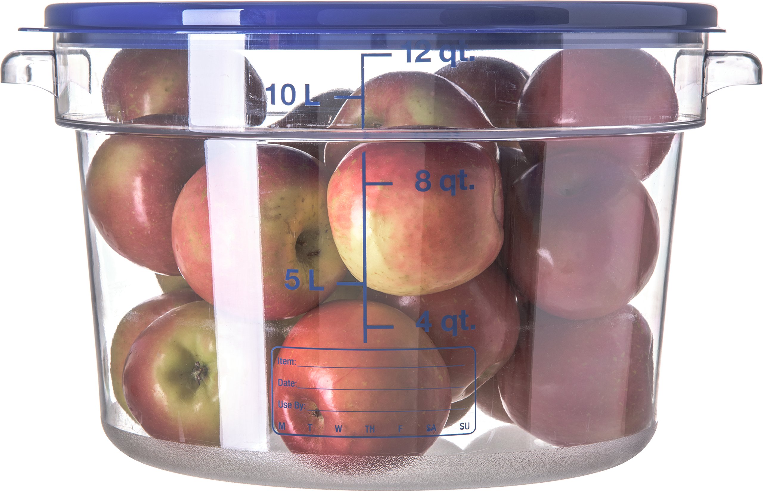 Carlisle Storplus 12 Quart Clear Polycarbonate Round Food Storage Container - Stackable Design for Catering, Buffets & Restaurants - Perfect for Bulk Food Prep, Leftovers & Commercial Kitchen Organization