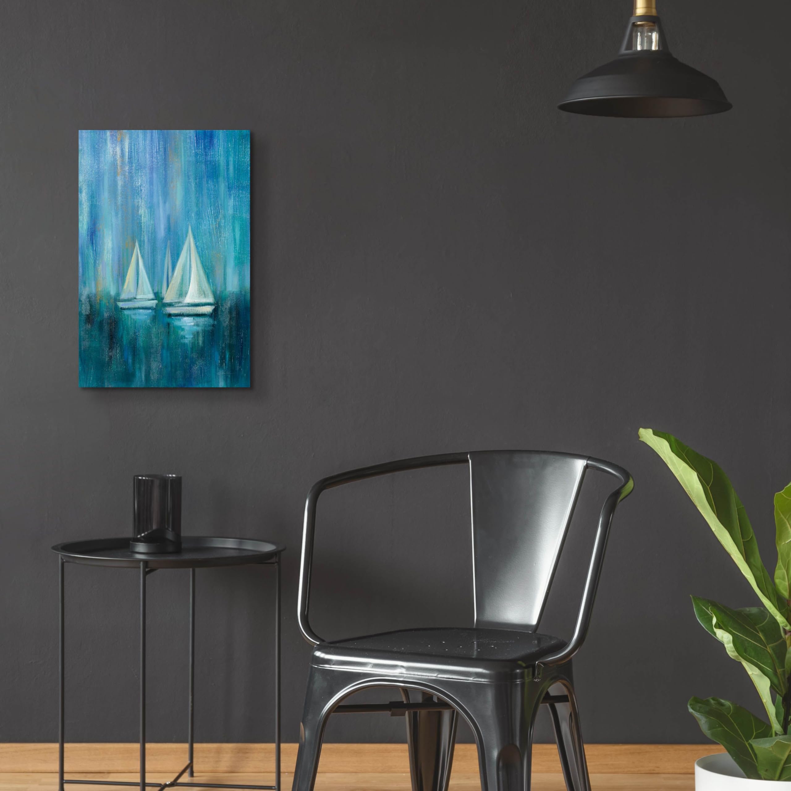 Epic Art 'Sailboat Simplicity II' by Silvia Vassileva - 16x24 Inch Acrylic Glass Wall Decor - Modern Nautical Painting for Living Room, Bedroom & Office