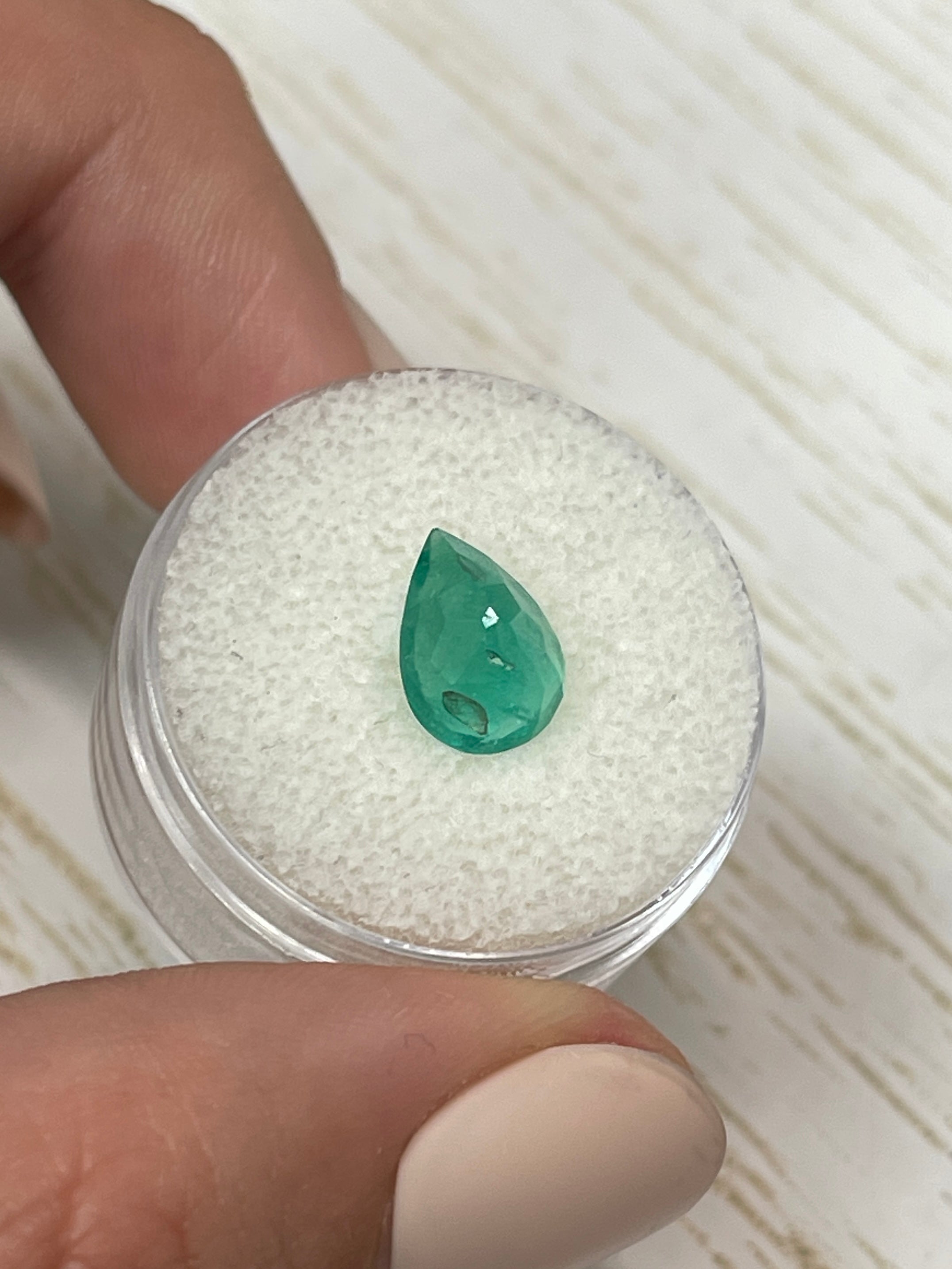 2.0 Carat Medium Green Natural Loose Colombian Emerald Pear Cut Gemstone for Jewelry Making, Engagement Rings & Fine Collections - Perfect for Custom Designs & Luxury Gifts