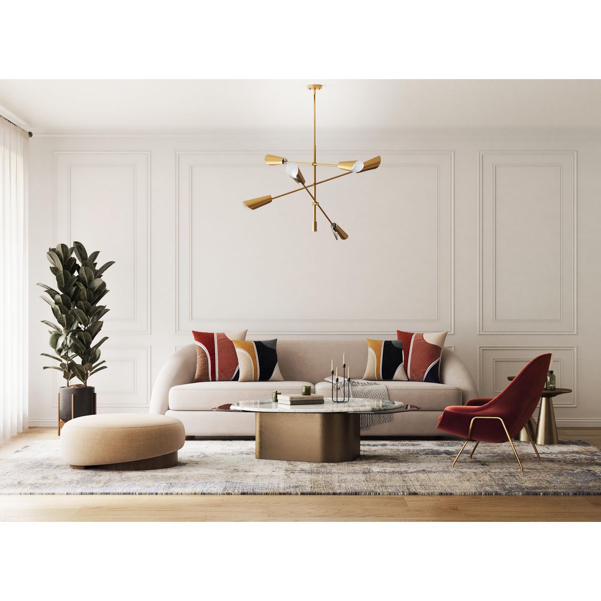 Cornett Collection 6-Light Chandelier - Modern Crystal Ceiling Light Fixture for Dining Room, Living Room & Bedroom Decor