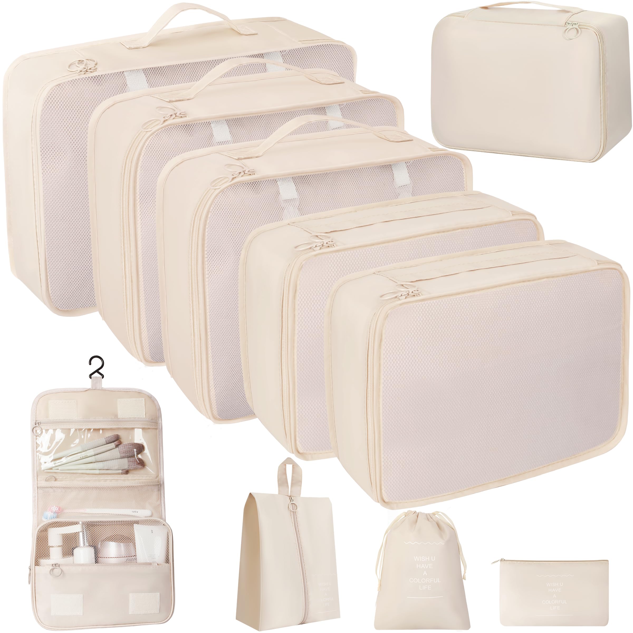 10-Piece Set of Expandable Packing Cubes for Travel - Luggage Organizer Bags & Suitcase Organizers | Perfect for Business Trips, Vacations & Weekend Getaways