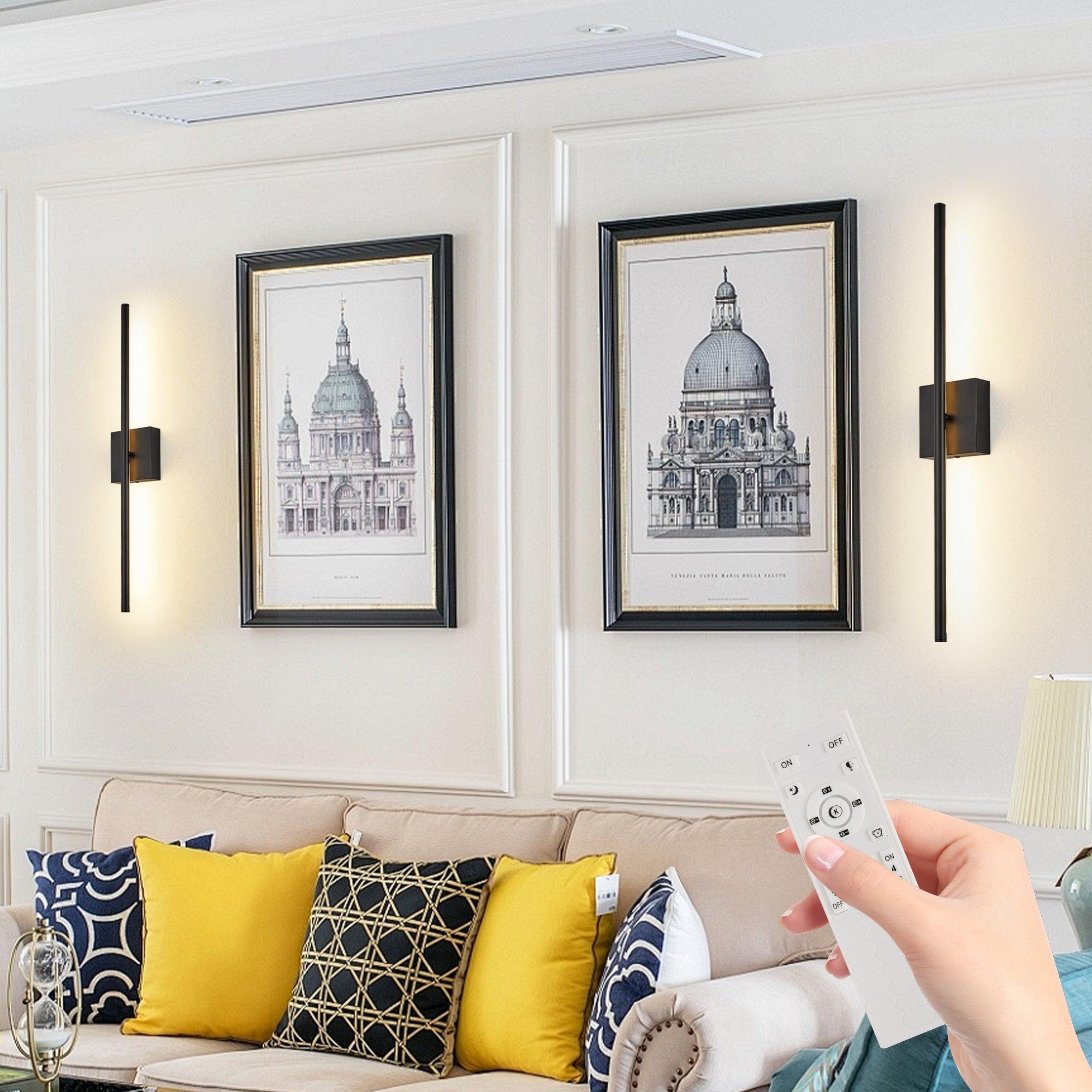 2 Pack Modern LED Wall Sconce - Minimalist Indoor Wall Light Fixtures with Black Matte Finish for Living Room, Bedroom, Hallway | Energy Efficient Lighting for Home, Hotel & Office Decor | Creates Warm Ambiance for Relaxation