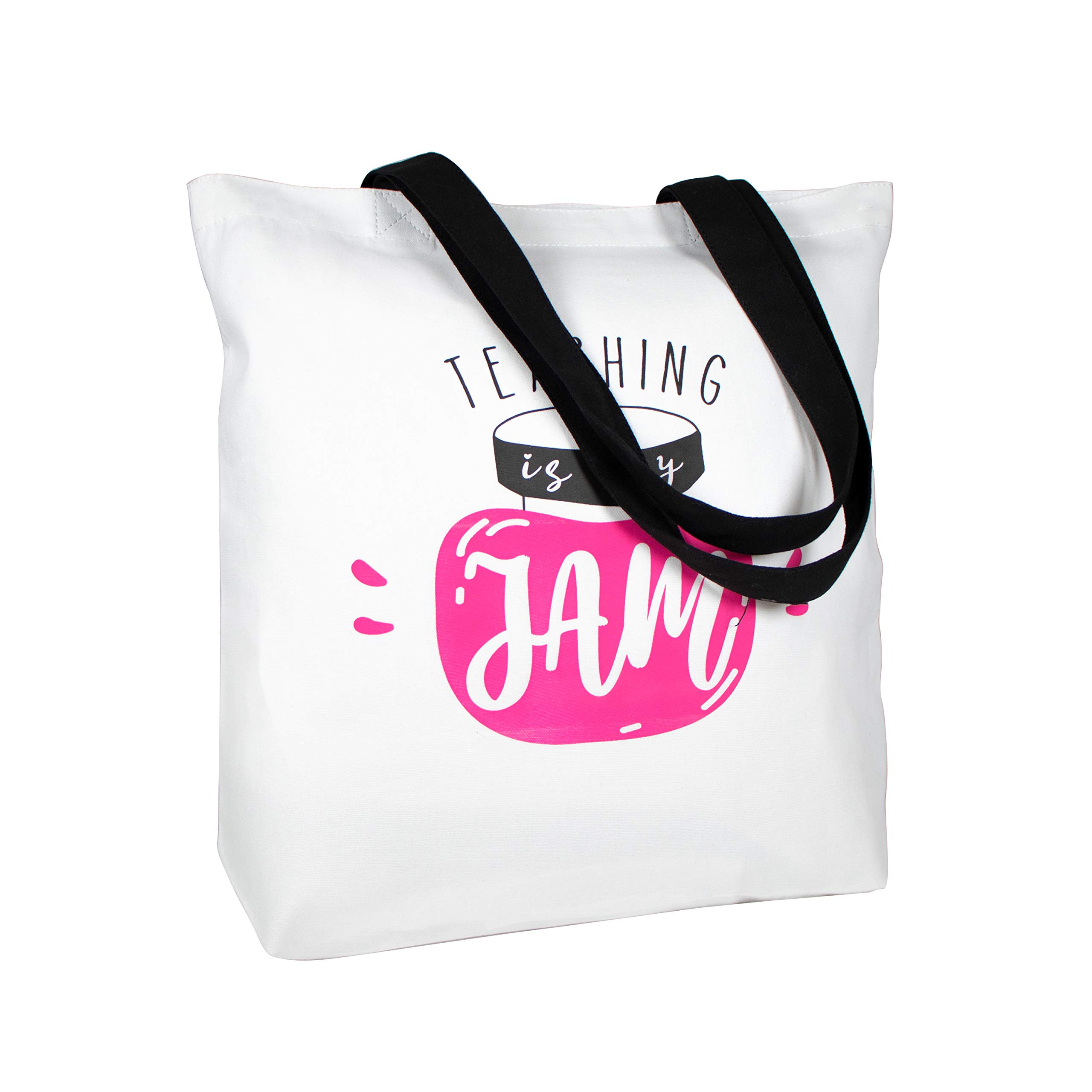 ELEGANTPARK Teacher Gift Bag - Cotton Canvas Shoulder Tote for Women, Work & Travel