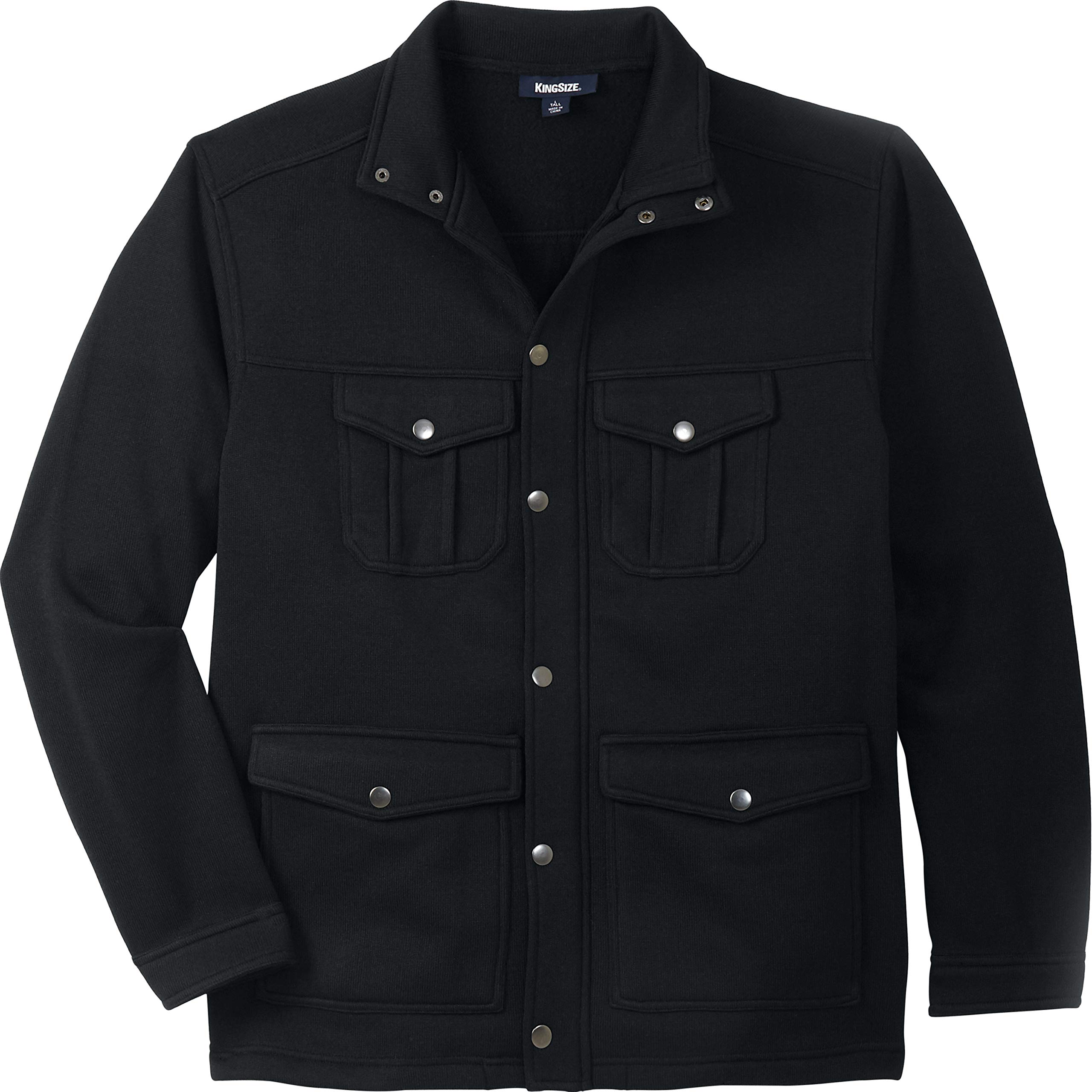 KingSize Men's Big & Tall Fleece Jacket with Multiple Pockets - Warm & Comfortable Winter Outerwear for Casual Wear & Outdoor Activities