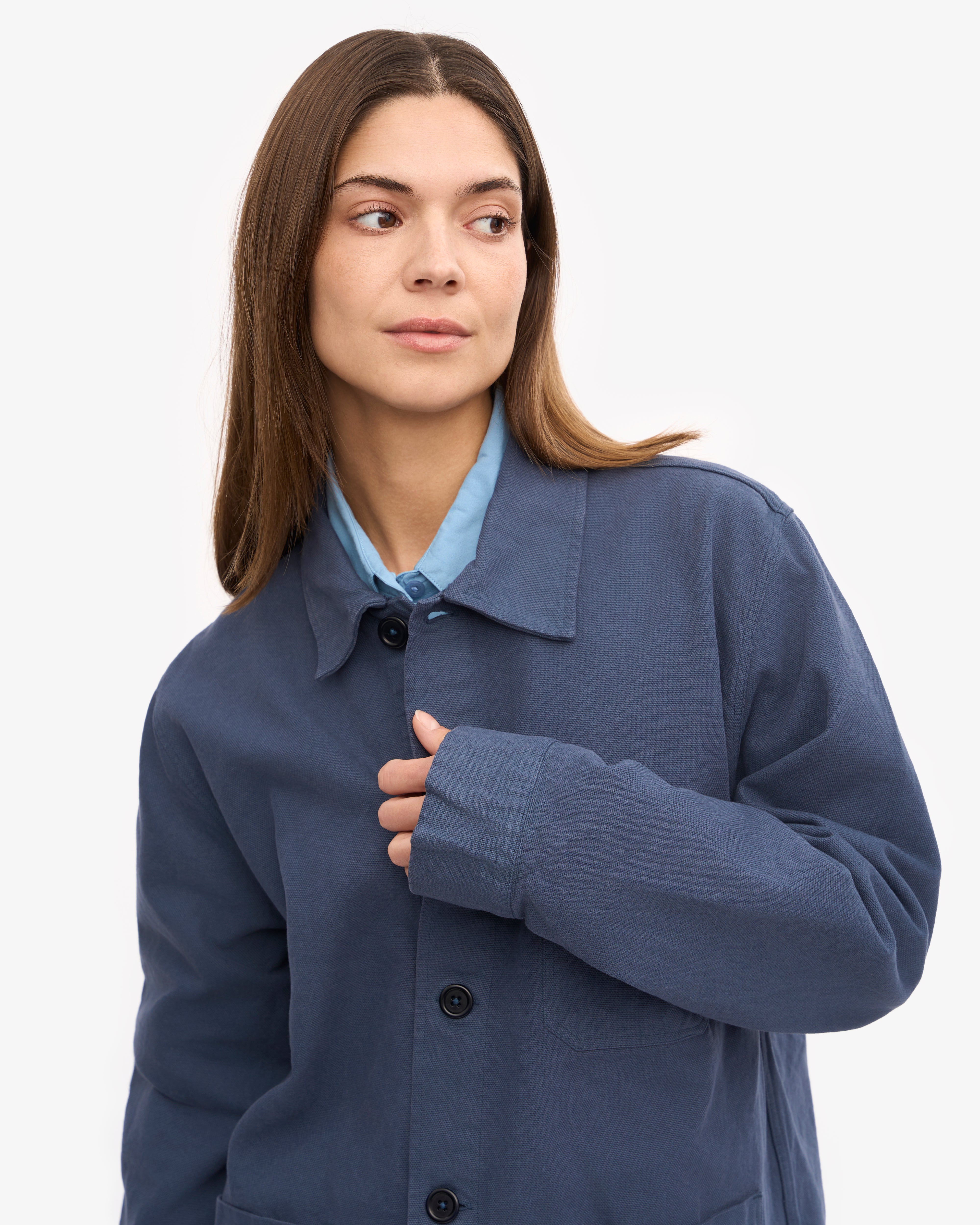 Premium Organic Cotton Workwear Jacket for Men & Women - Petrol Blue - Durable & Comfortable for Outdoor Jobs, Construction & Casual Wear