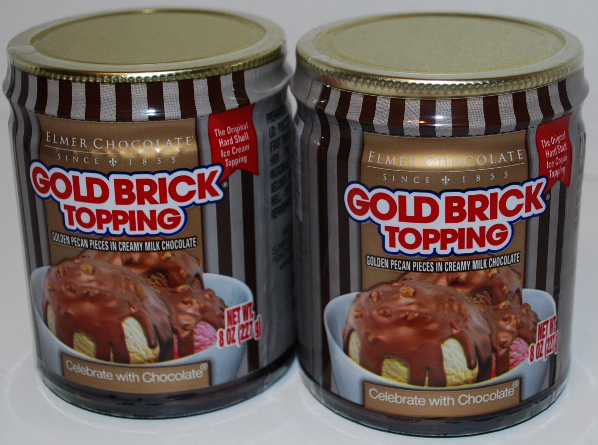 Elmer's Gold Brick Premium Chocolate Sauce - 8oz Jar (2-Pack) | Rich & Creamy Dessert Topping for Ice Cream, Sundaes & Milkshakes | Perfect for Pancakes, Waffles, Hot Cocoa & Coffee | Gourmet Baking Ingredient for Cakes, Fondue & Dessert Decorations | Great for Restaurants, Cafes & Home Kitchens | Ideal Gift for Chocolate Lovers | Enjoy at Parties, Holidays, Movie Nights & Romantic Dinners | Family Gatherings, Brunch & Afternoon Tea Essential