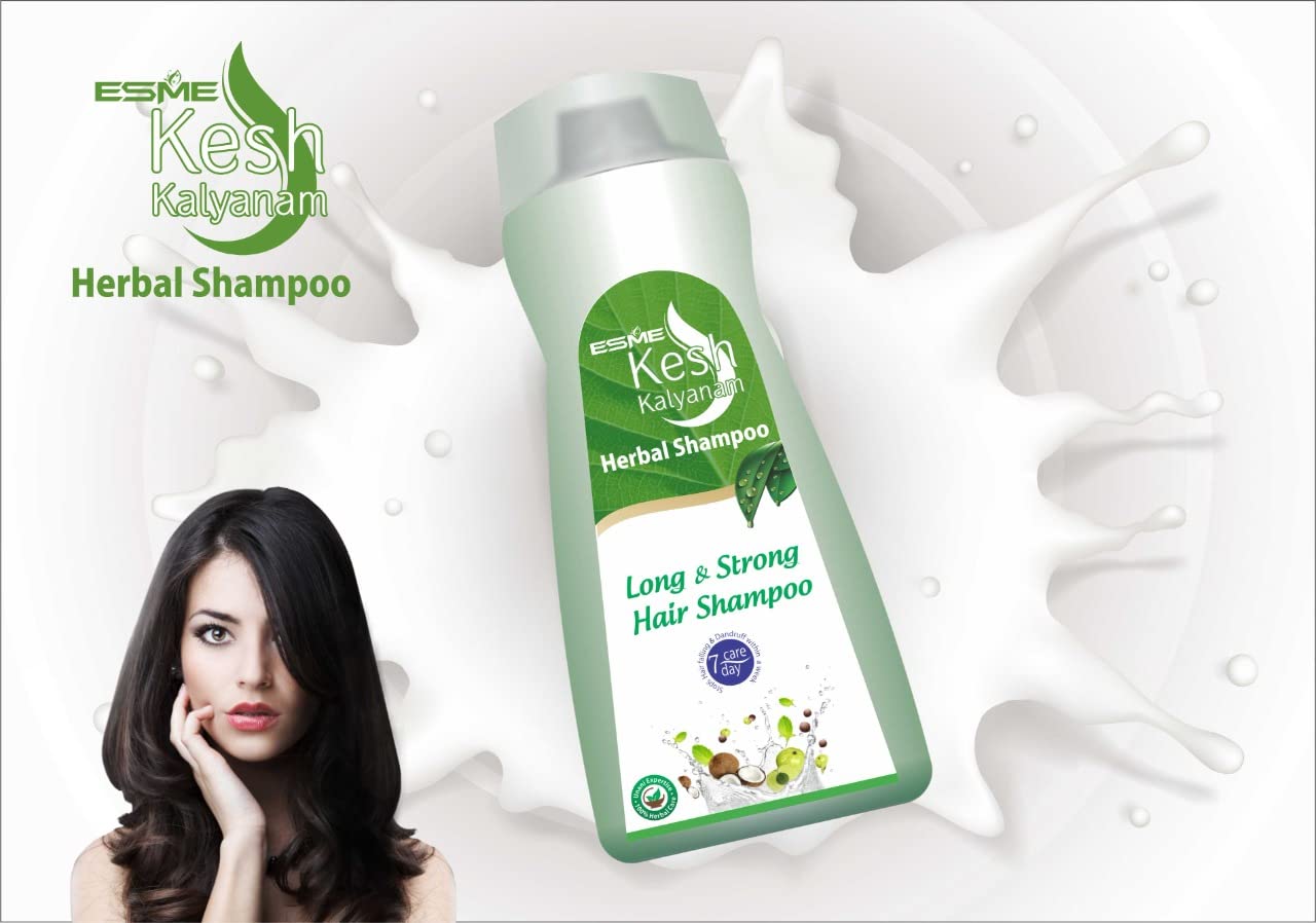 ESME Herbal Shampoo & Hair Oil Set - 200ml Shampoo + 100ml Oil - Natural Hair Care for Dry, Damaged Hair - Sulfate Free, Vegan, Cruelty Free - Perfect for Daily Hair Nourishment & Scalp Treatment
