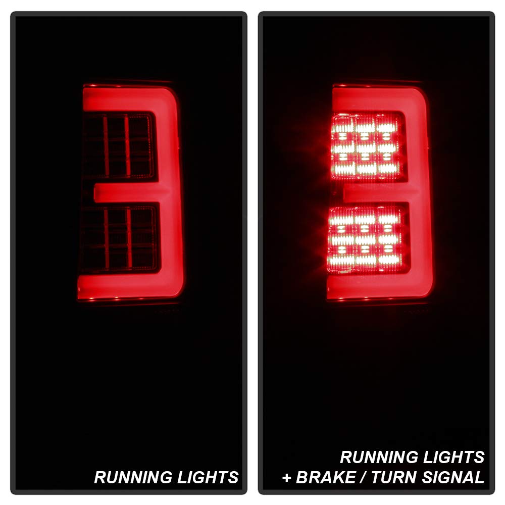 ACANII LED Tail Lights for 2007-2010 Jeep Grand Cherokee - Black Housing with Smoke Lens - Brake Light Assembly Pair (Left+Right) - Enhanced Visibility & Style for Off-Roading & Night Driving