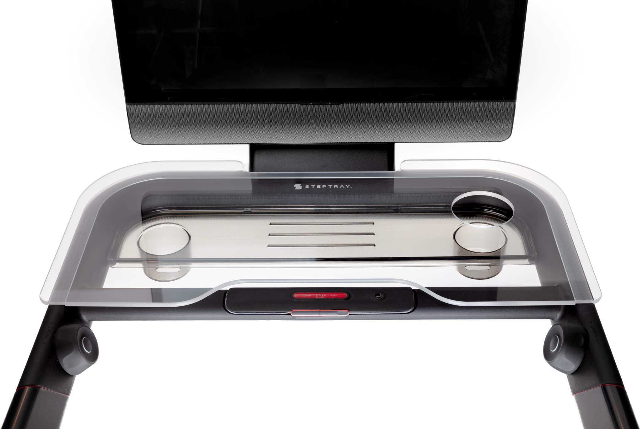 Peloton Tread Plus Tray - Made in USA | Walking Desk Attachment for Laptop, Tablet, Phone & Book | Exercise Workstation & Treadmill Accessories (Clear) - Perfect for Home Office Workouts & Multitasking While Walking