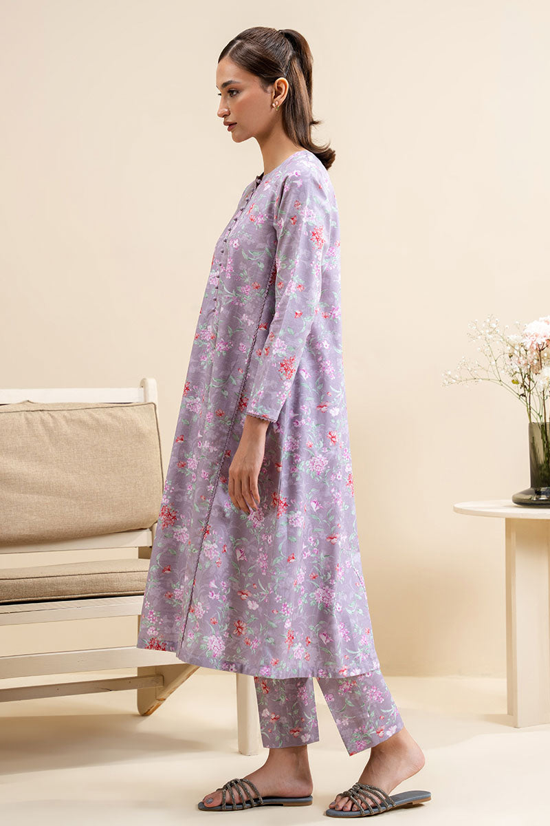 MAUVE HAZE 2-Piece Printed Khaddar Suit Set | Traditional Pakistani Cotton Outfit for Women | Perfect for Weddings, Parties & Special Occasions