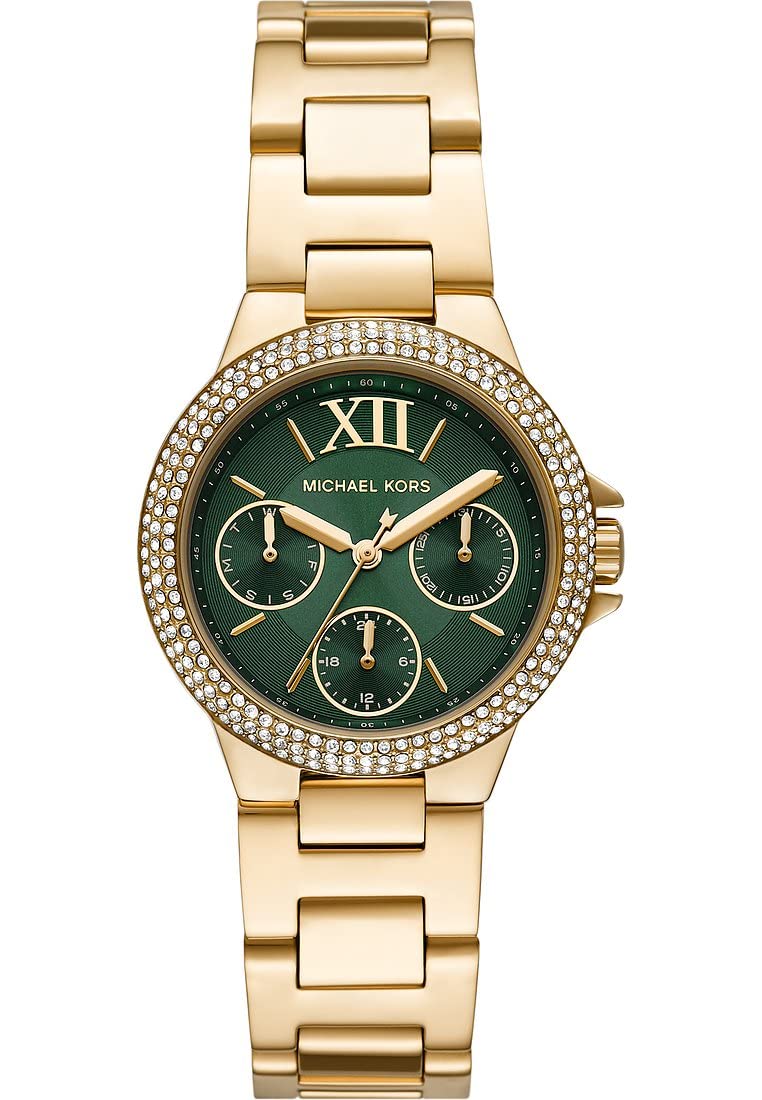 Michael Kors Women's Camille Multifunction Stainless Steel Watch - 33mm Case, Silver-Tone Bracelet Strap | Perfect for Office, Date Night & Everyday Wear