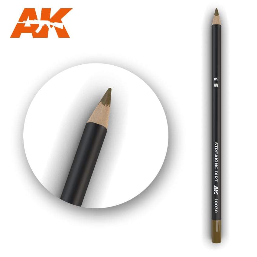 AK Weathering Pencil for Model Painting - Streaking Rust & Dirt Effects - Perfect for Military Models, Miniatures & DIY Crafts