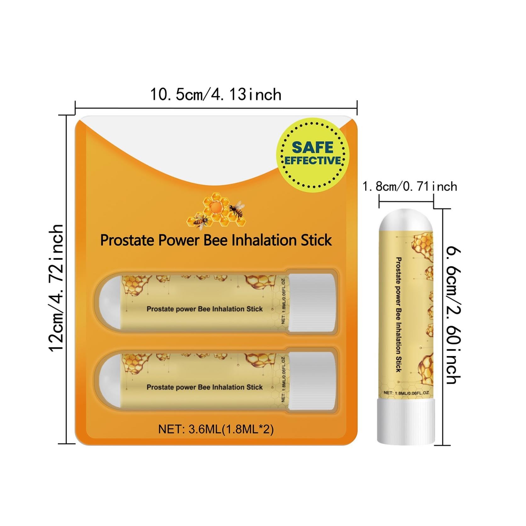 Natural Nasal Inhaler Stick for Prostate Health - Herbal Aromatherapy Relief for Men (4 Pack) - Perfect for Travel, Work & Daily Wellness Support