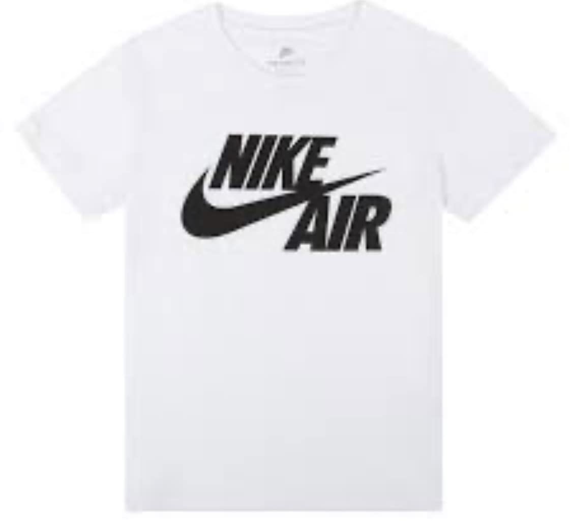 Nike Boys' Air Tee - Medium Size, White Cotton T-Shirt for Kids | Athletic & Casual Wear | Perfect for Sports, School & Everyday Outfits