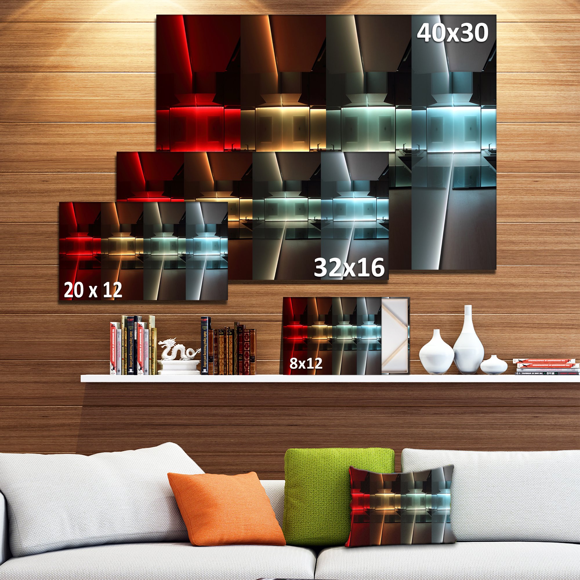 Modern LED Backlit Abstract Kitchen Canvas Art Print - Perfect for Home Decor, Dining Room & Contemporary Wall Art