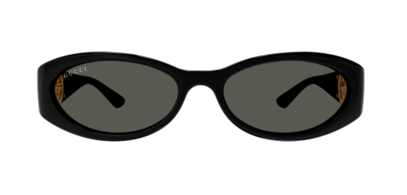 Gucci GG1660S 001 Black/Grey Cat Eye Women's Sunglasses - Stylish UV Protection Shades for Fashion, Beach & Outdoor Activities