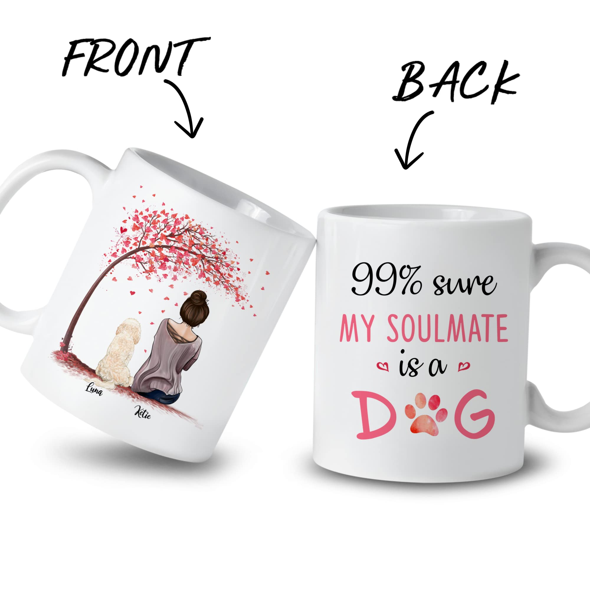 Custom Dog Mug for Dog Lovers - Personalized Pet Coffee Cup with 1 Dog Design - Ideal Gift for Dog Moms & Pet Owners - Perfect for Coffee, Tea, or Hot Chocolate at Home or Office