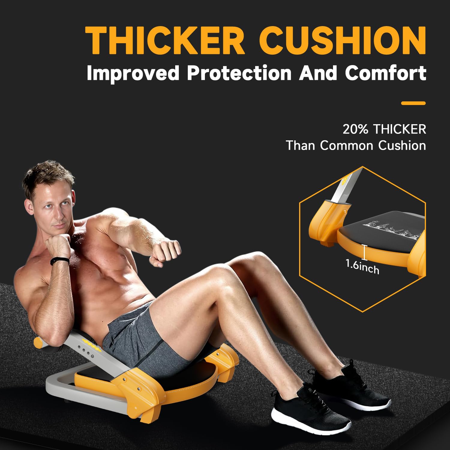 Ab Trainer & Crunch Machine - 4 Adjustable Resistance Sit Up Equipment for Core Workouts, 350 LBS Capacity with Auto Rebound | Home Gym Fitness Equipment for Abs, Stomach & Full Body Training | Perfect for Home Workouts, Office Exercise & Small Spaces