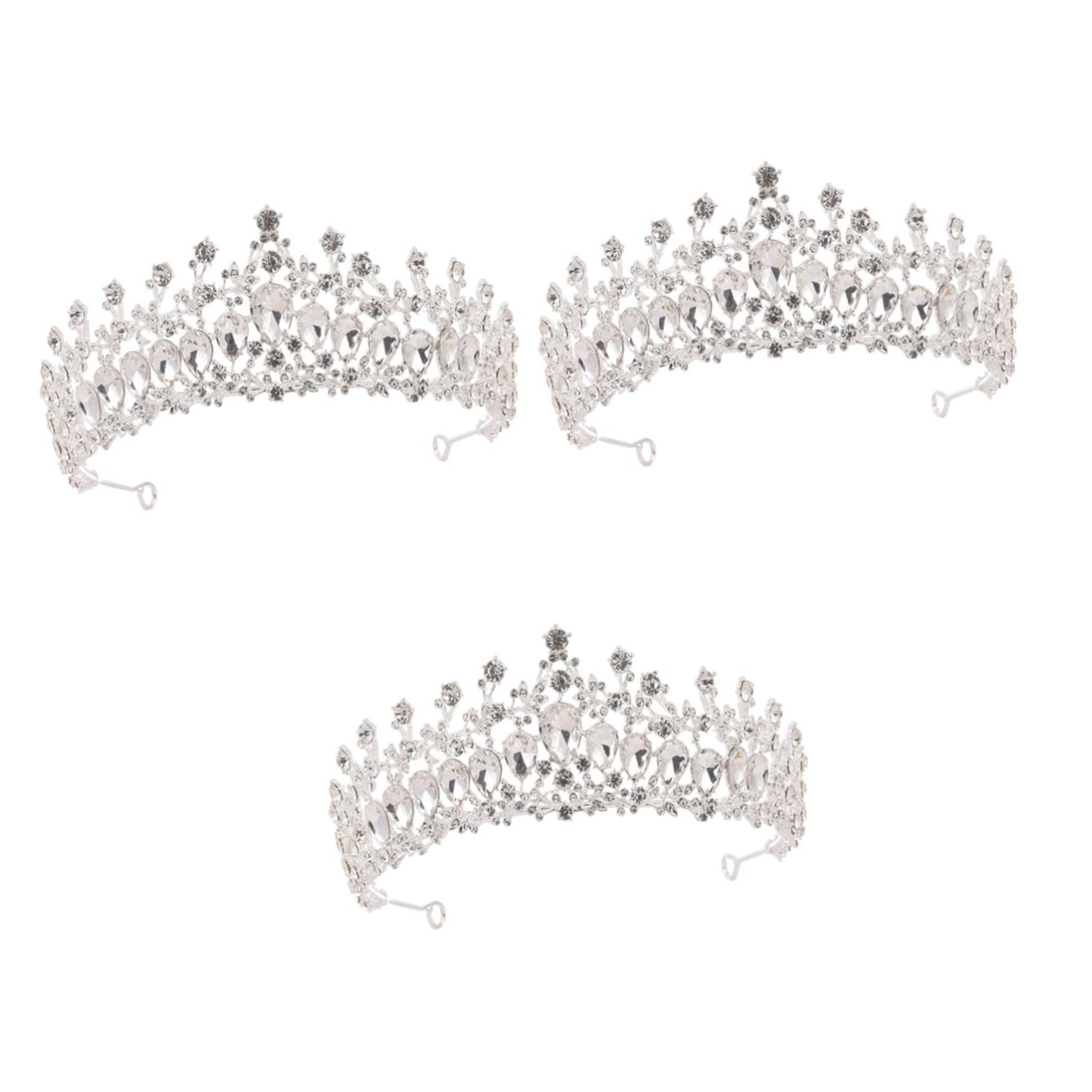 SOIMISS 3-Piece Wedding Tiara Set - Crystal Rhinestone Bridal Hairpiece for Bride & Bridesmaids | Elegant Princess Headband for Weddings, Prom, Pageants & Special Occasions