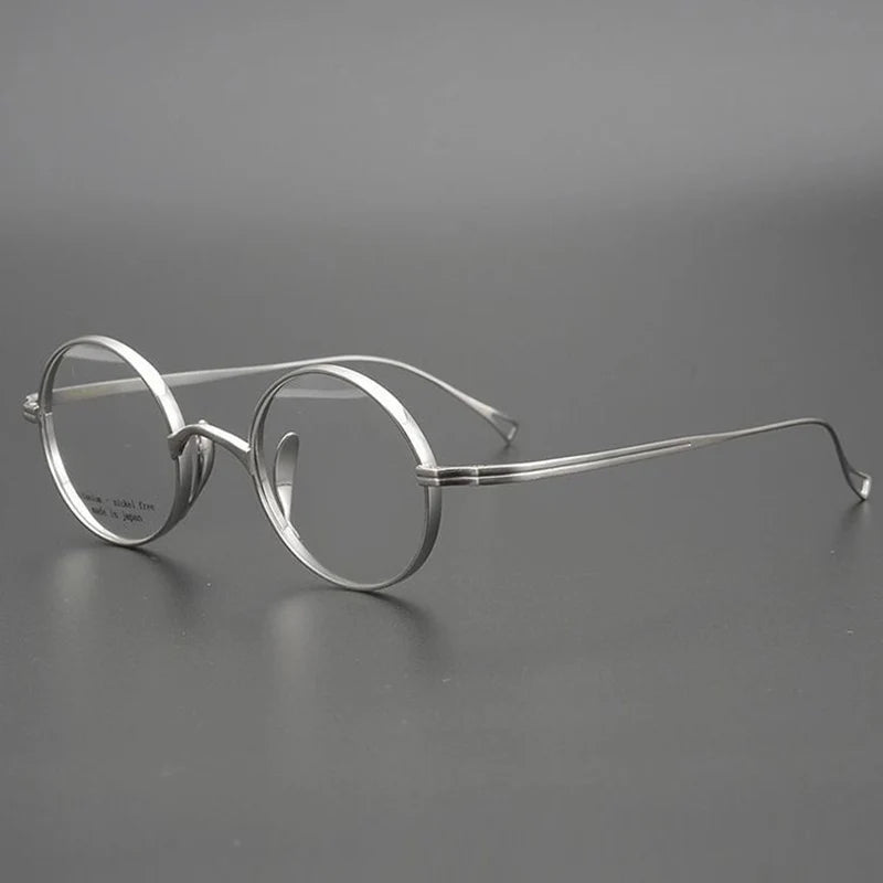 Aimee Unisex Full Rim Round Titanium Eyeglasses Frame - Lightweight Durable Glasses for Men & Women - Perfect for Reading, Work, and Everyday Use
