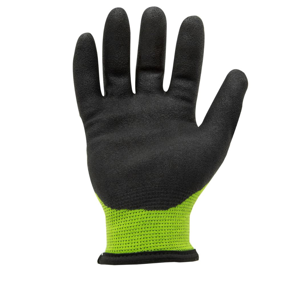 212 Performance AXCGC5 88 009 AX360 Seamless Cut Resistant Nitrile Dipped Gloves - EN Level 5 Protection, Medium Green/Black - Cold Weather & Hi-Vis Safety Gloves for Construction, Warehouse, and Outdoor Work