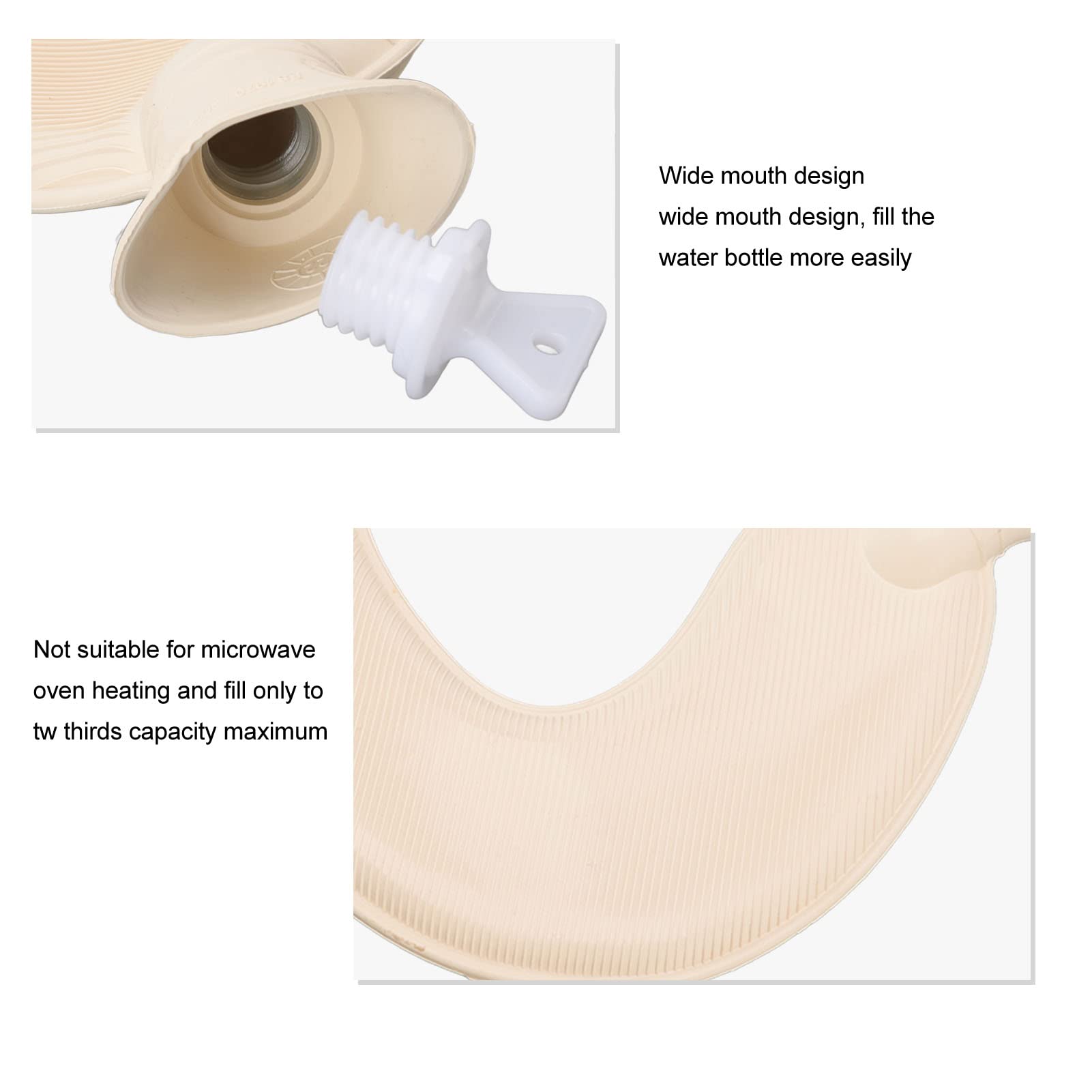 U-Shaped Hot Water Bottle for Neck Pain Relief - Splash Proof & Wide Mouth (Pink) - Perfect for Home & Office Use