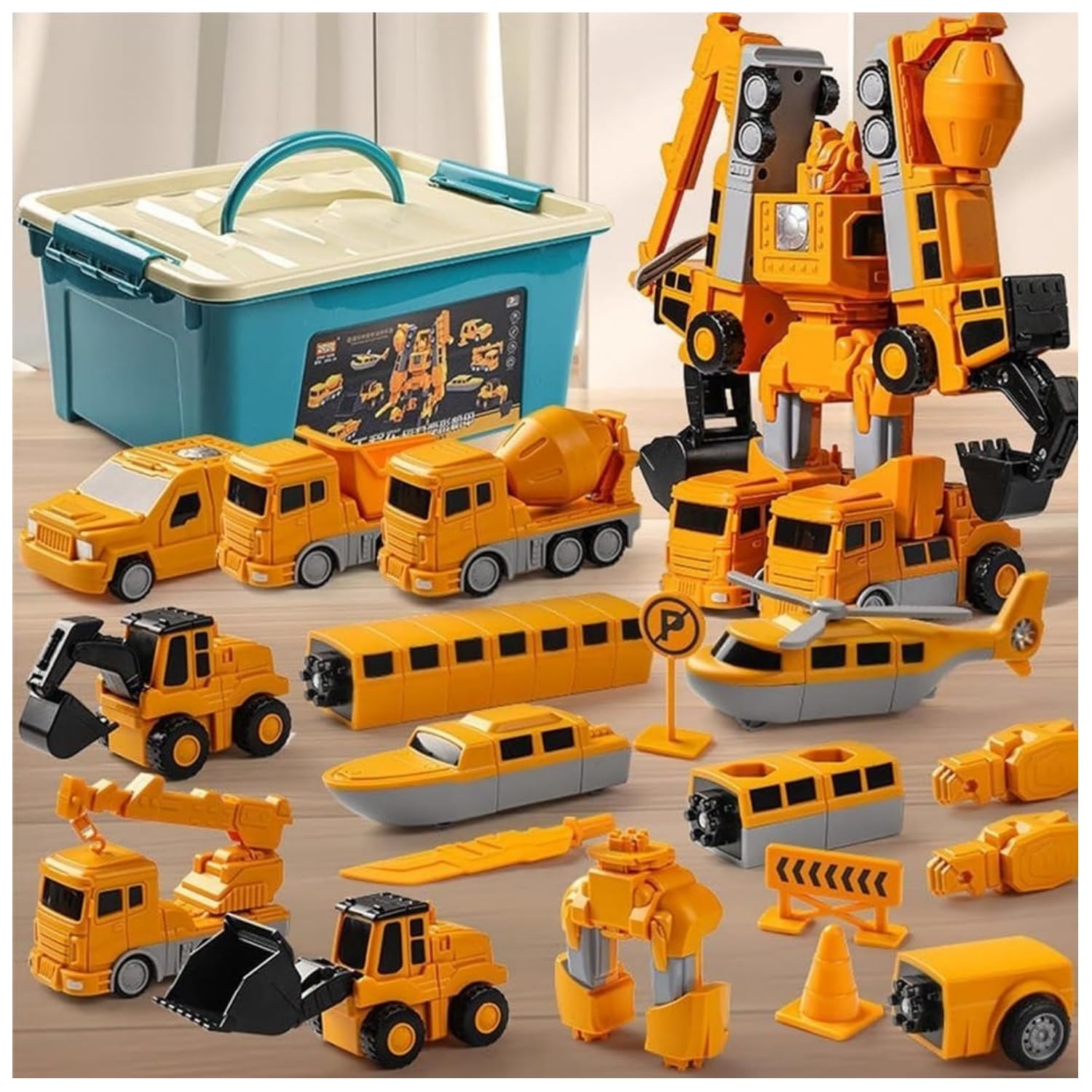 **35-Piece Magnetic Transform Engineering Car Building Blocks Set with Storage Box – STEM Toys for Kids Ages 3-8 – Creative Construction, Indoor & Outdoor Play, Toddler Learning Activities**