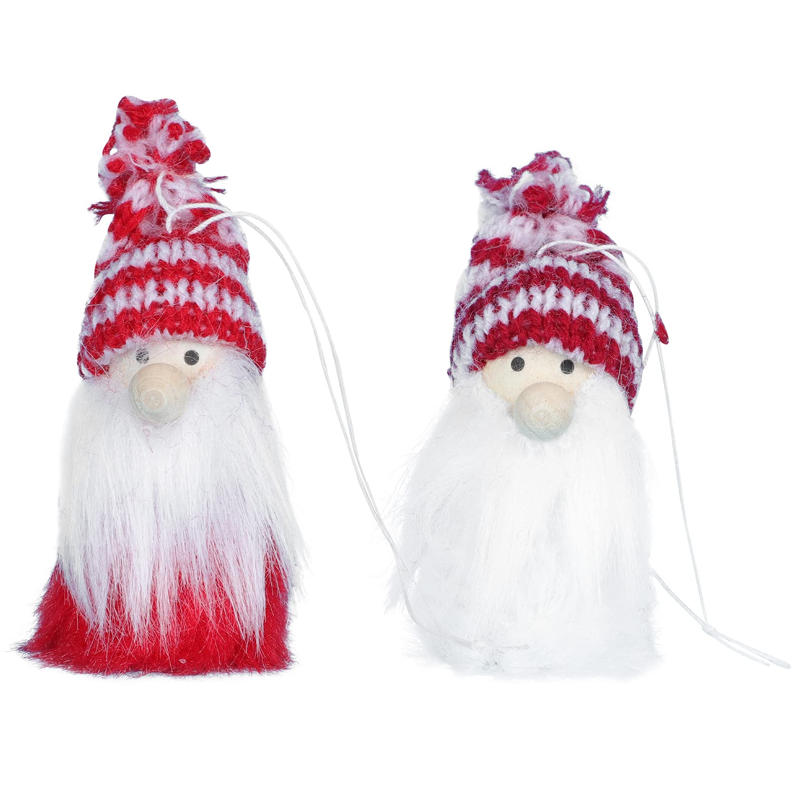 2Pcs Christmas Woolen Yarn Doll Ornaments - Handmade Holiday Tree Decorations for Xmas, Festive Home Decor & Gift Ideas - Perfect for Christmas Trees, Stockings, and Holiday Party Decorations