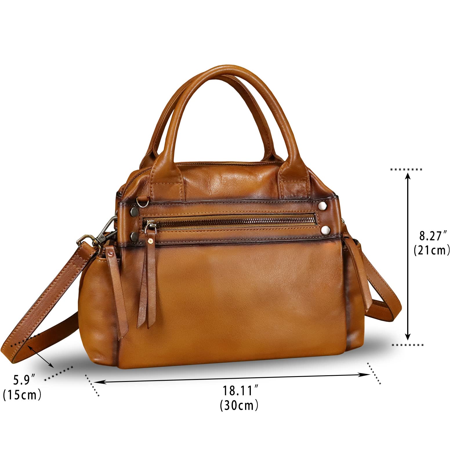 Genuine Leather Handbag for Women - Vintage Crossbody Purse for Daily Use
