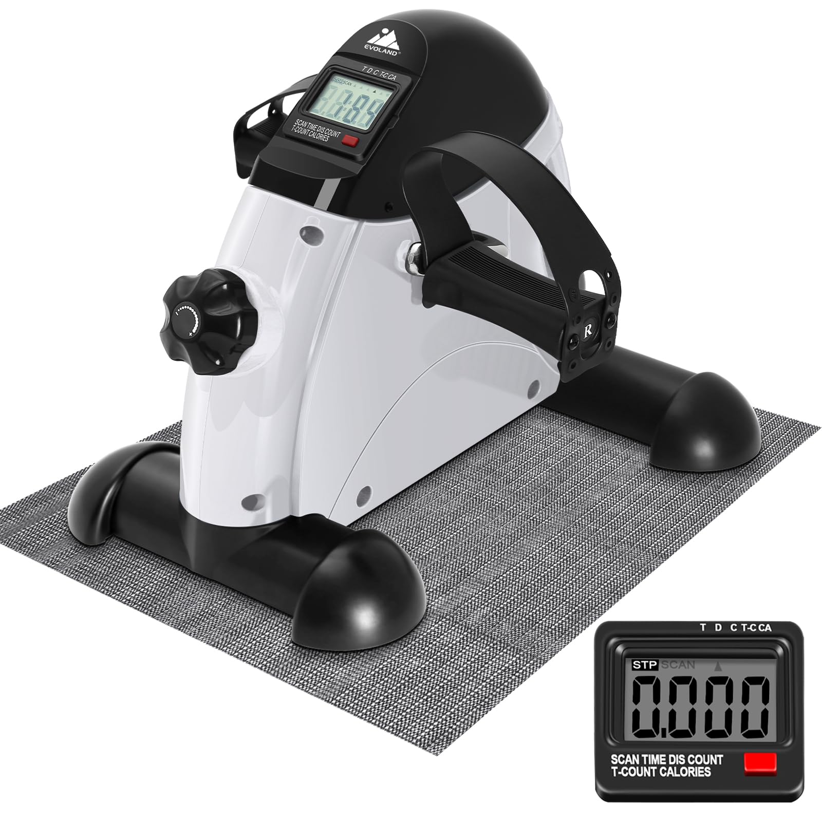 EVOLAND Mini Exercise Bike - Portable Pedal Exerciser for Legs & Arm Workouts - Home & Office Fitness Equipment for Small Spaces