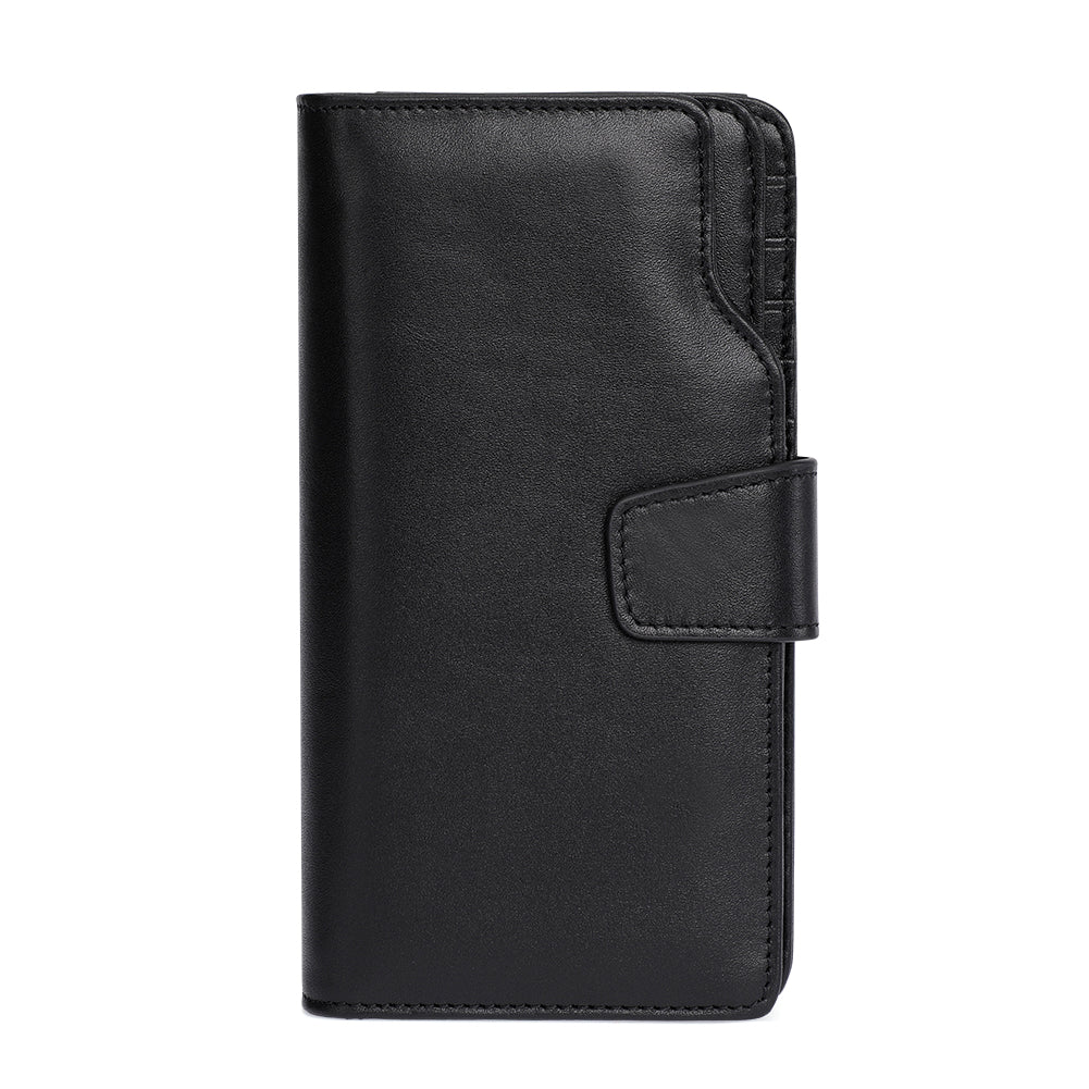 Men's Leather Trifold Wallet with RFID Blocking & Multiple Card Slots - Slim Design for Everyday Carry, Travel & Business Use