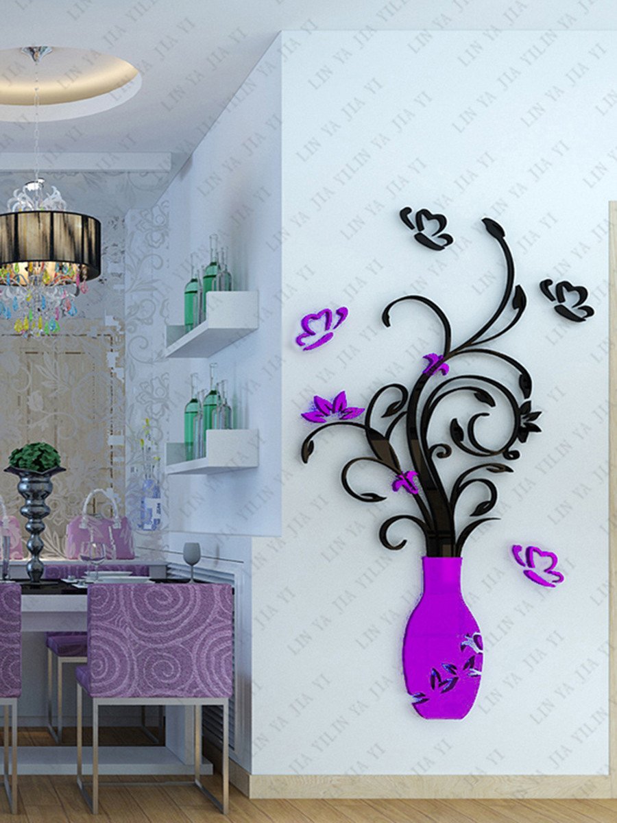3D Acrylic Crystal Wall Stickers - DIY Decorative Vinyl Wall Murals for Living Room, Bedroom, TV Background - Home & Garden Decor - Perfect for Home, Kitchen, Nursery, and Office Decoration