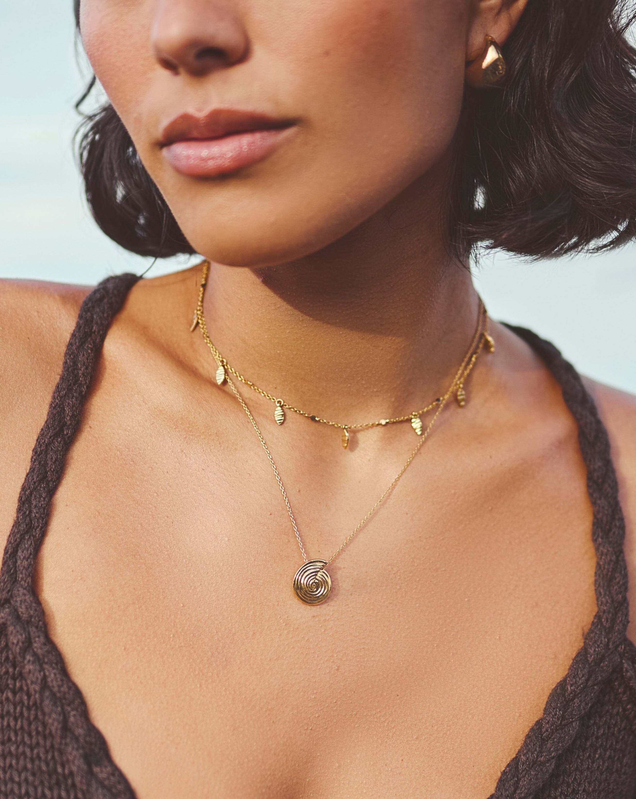 Elegant Spiral Mini Pendant Necklace - 18k Gold Plated Jewelry for Women | Perfect for Everyday Wear, Date Nights & Special Occasions